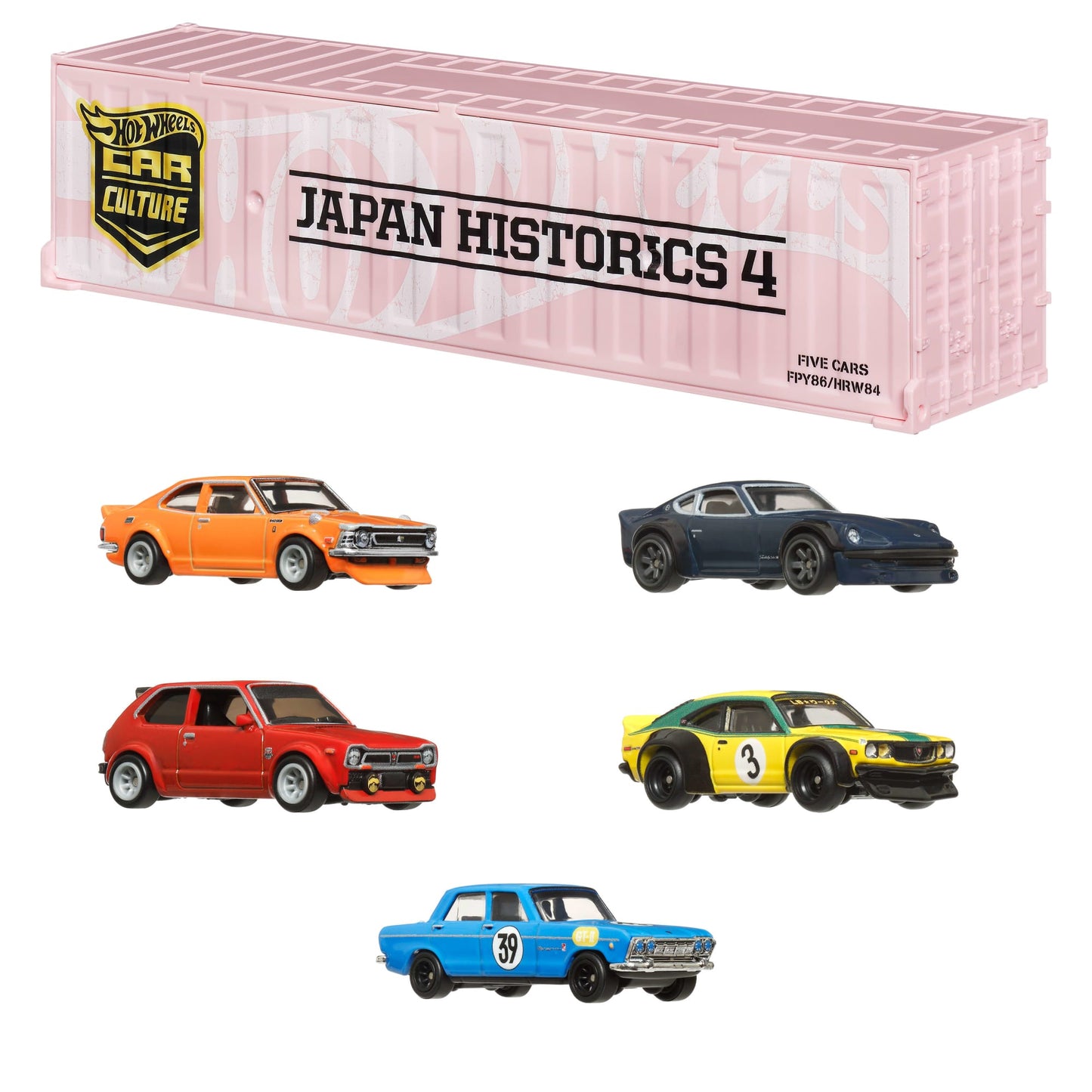 Hot Wheels Car Culture Japan Historics 4 Container Set - Bộ 5 Xe Mô Hình Die-cast Cao Cấp - Mattel HRW84