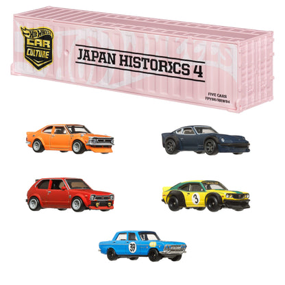 Hot Wheels Car Culture Japan Historics 4 Container Set - Bộ 5 Xe Mô Hình Die-cast Cao Cấp - Mattel HRW84