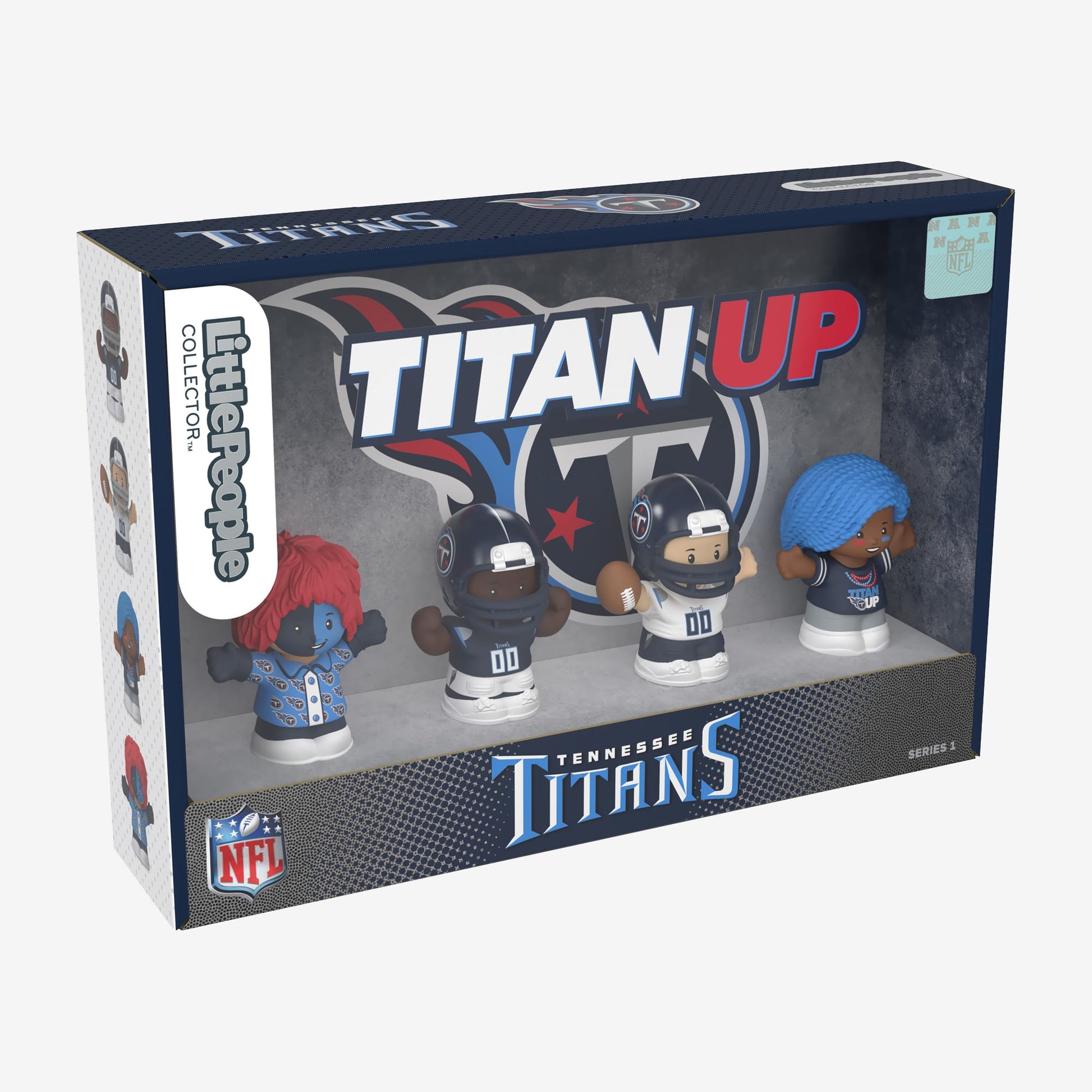 Little People Collector x NFL Tennessee Titans Set - Bộ 4 Mô Hình Nhân Vật Cầu Thủ & Cổ Động Viên Titans - Mattel Fisher-Pric
