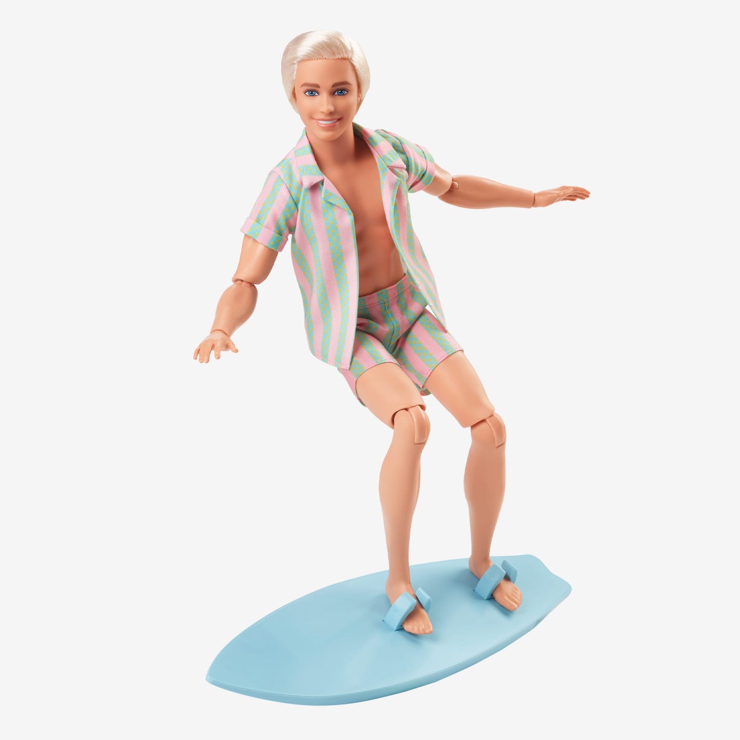 Ken Doll Wearing Pastel Striped Beach Matching Set – Barbie The Movie - Búp bê mô hình sưu tầm - Mattel HPJ97 - Góc nhìn khác 3