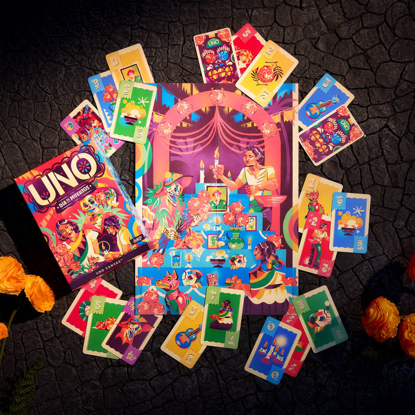 UNO Canvas Día de Muertos Card Game - Trò Chơi Bài Nghệ Thuật - Mattel Creations - Hình ảnh chi tiết 2