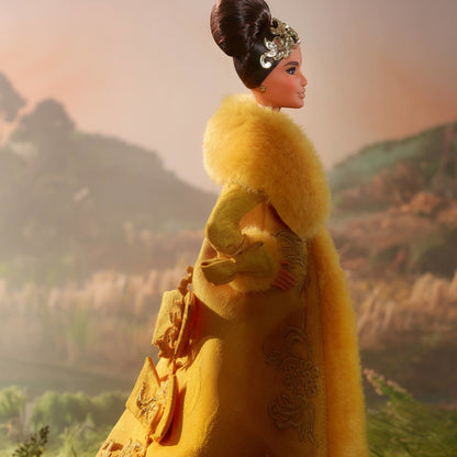 Guo Pei Barbie Doll Wearing Golden-Yellow Gown - Búp bê Sưu tầm Cao cấp Barbie Signature