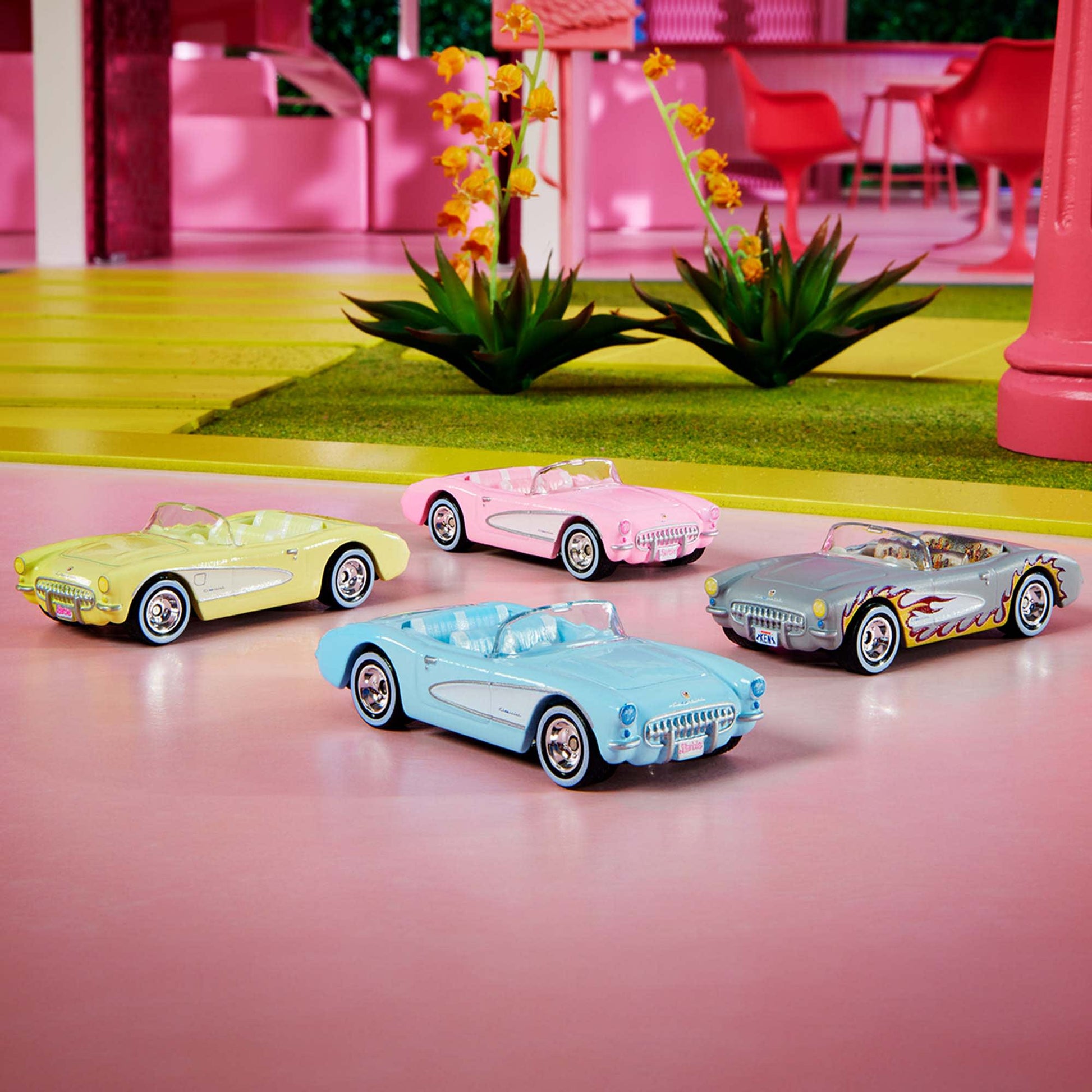 Barbie The Movie Hot Wheels Corvette 4-Pack Bộ 4 Xe Mô Hình Corvette Tỷ Lệ 1:64 Mattel Creations HRL24 - Hình ảnh sản phẩm