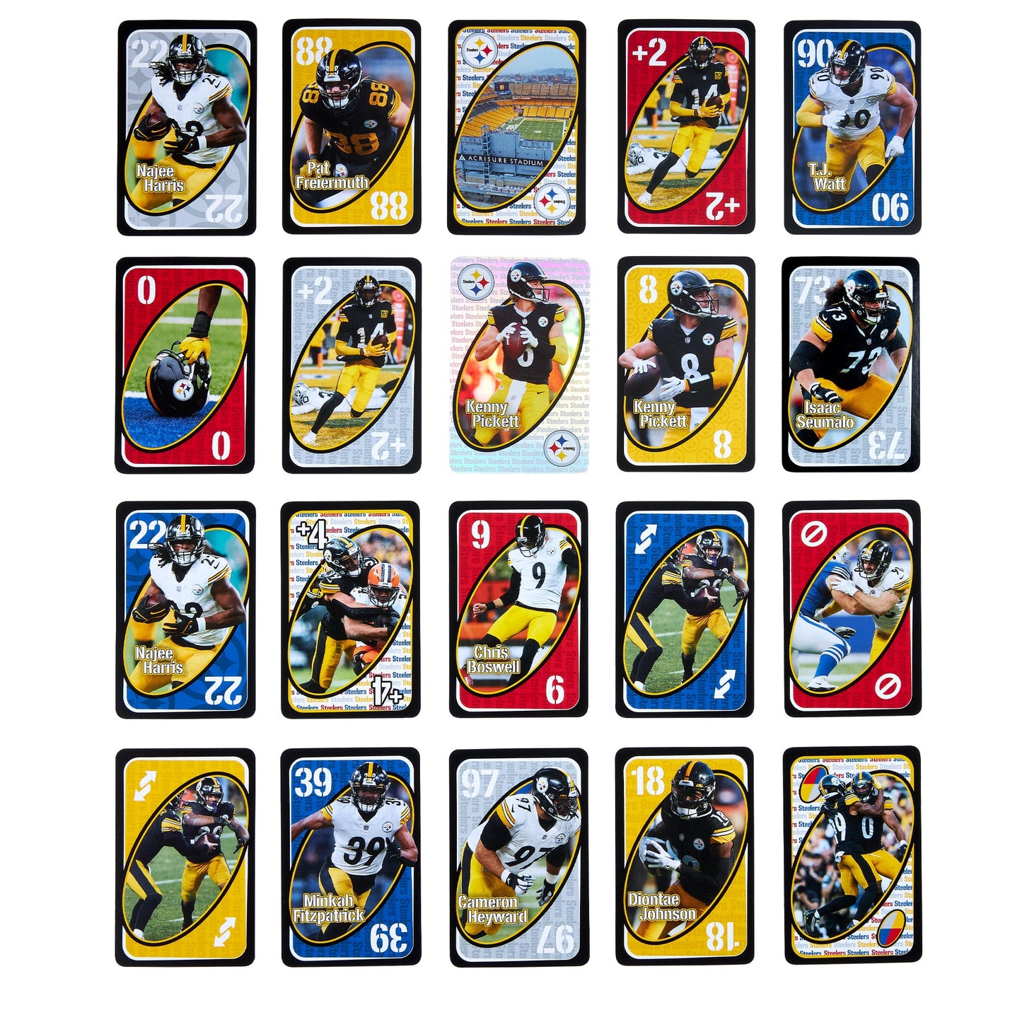 UNO Fandom NFL Pittsburgh Steelers Game Deck - Bộ Bài Thẻ Bài Thể Thao Cao Cấp Mattel HYH53 - Hình ảnh bổ sung 4