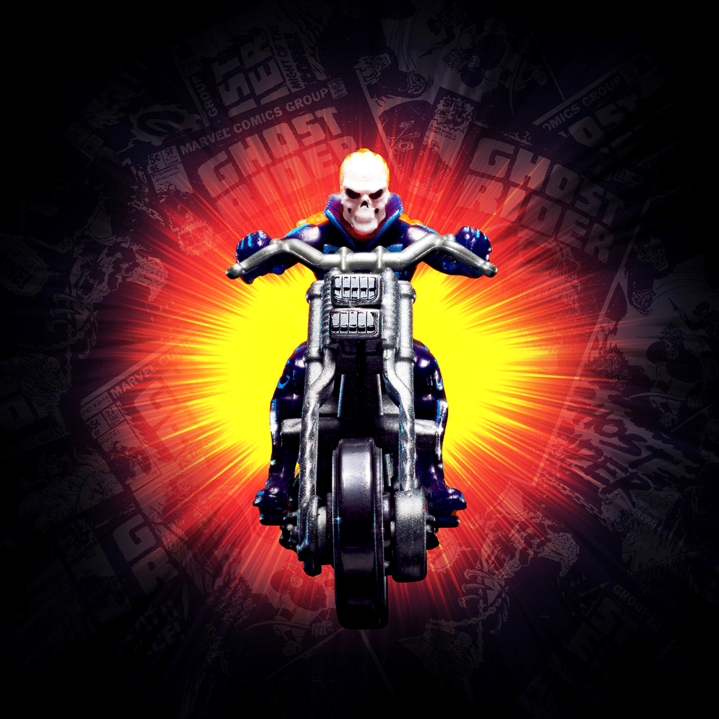 Hot Wheels MARVEL Ghost Rider Motorcycle & Figure Collectible - Mô hình Xe Mô tô và Nhân vật Sưu tầm - Mattel - Góc nhìn khác 3