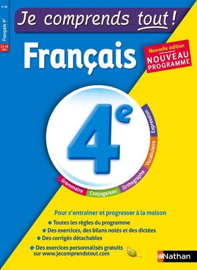 Je Comprends Tout - Monomatiere - Francais - 4Eme