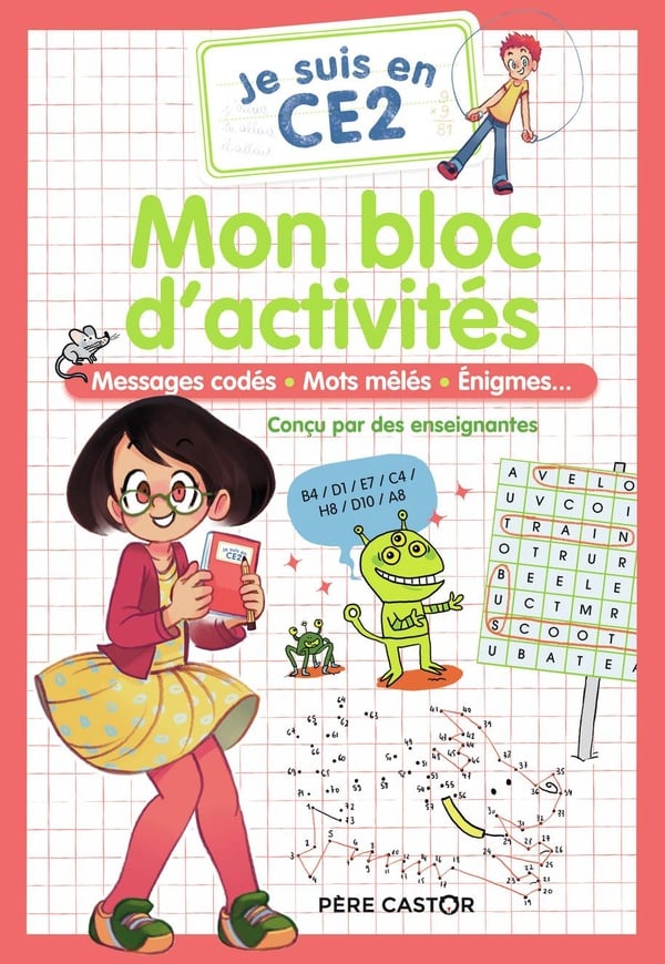 Mon Bloc D'Activites - Ce2 - Messages Codes - Mots Meles - Enigmes...