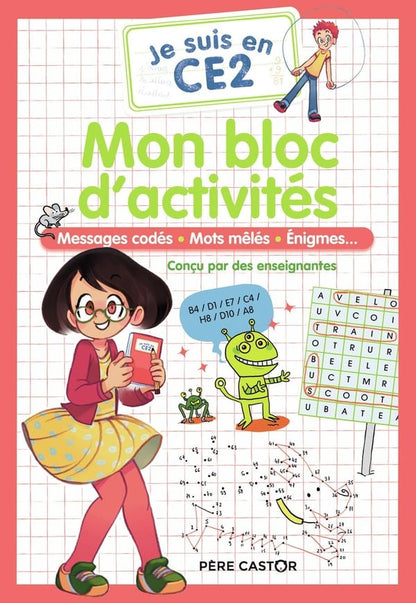 Mon Bloc D'Activites - Ce2 - Messages Codes - Mots Meles - Enigmes...