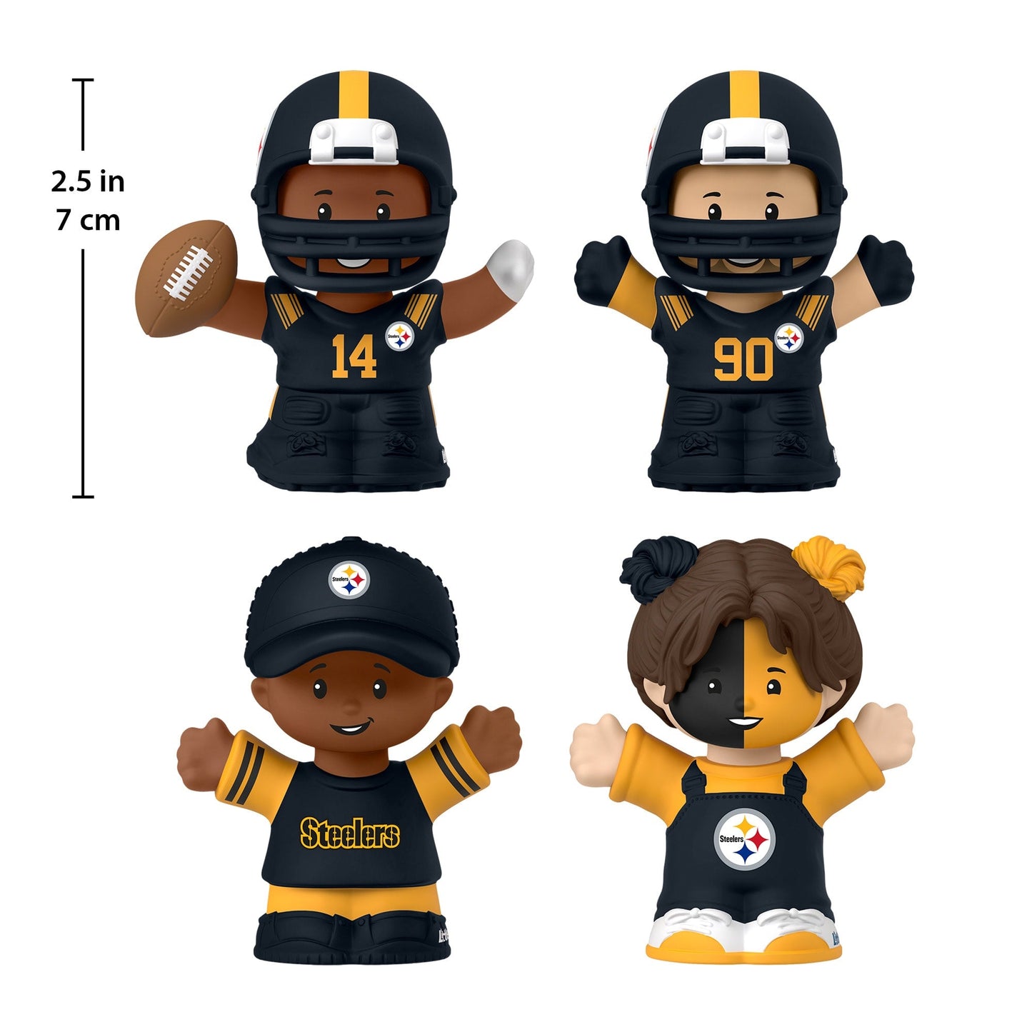 Little People Collector Pittsburgh Steelers Alternate Jersey Figure Set - Bộ Mô Hình Sưu Tầm NFL - Mattel HVH16 - Hình ảnh bổ sung 5