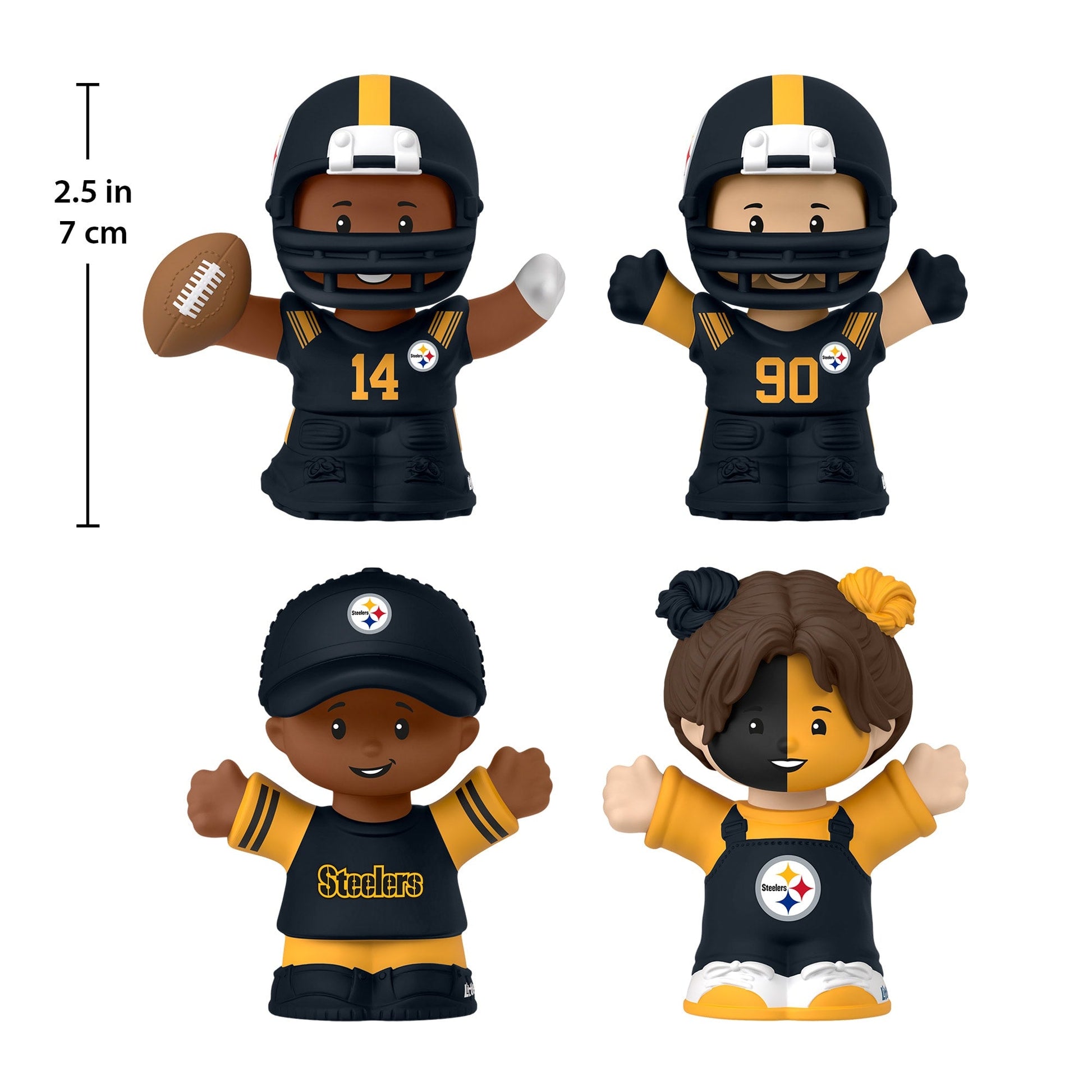 Little People Collector Pittsburgh Steelers Alternate Jersey Figure Set - Bộ Mô Hình Sưu Tầm NFL - Mattel HVH16 - Hình ảnh bổ sung 5