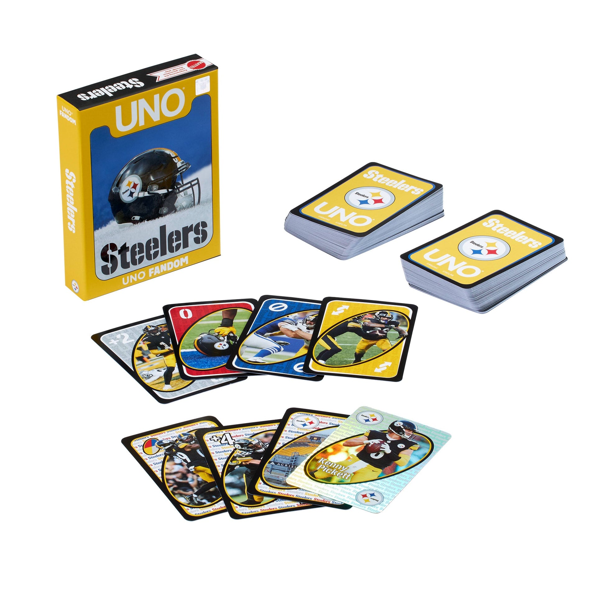 UNO Fandom NFL Pittsburgh Steelers Game Deck - Bộ Bài Thẻ Bài Thể Thao Cao Cấp Mattel HYH53 - Hình ảnh chi tiết 2