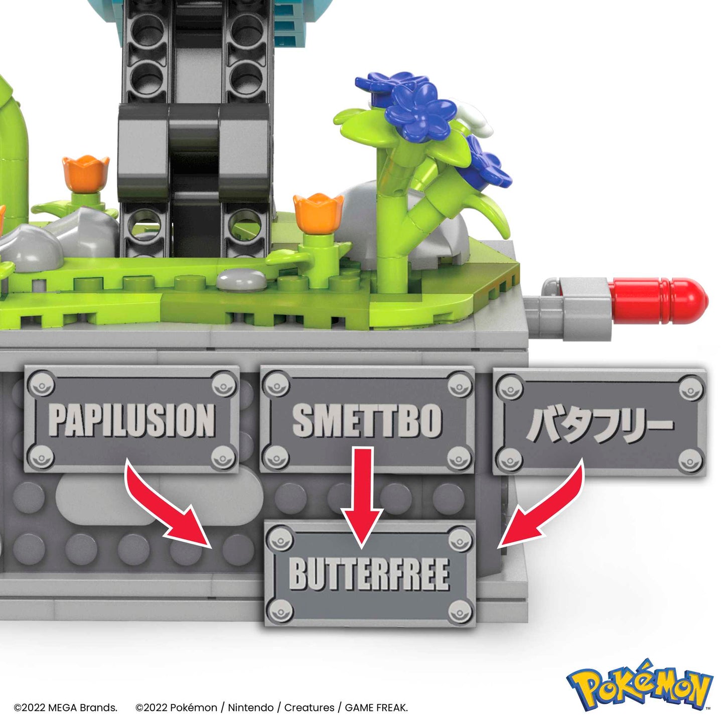Pokémon Motion Butterfree with Motion Brick Building Set by MEGA - Bộ Lắp Ráp Chuyển Động Cơ Học - MEGA HKT22