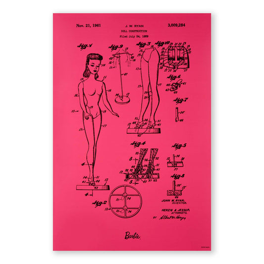 Art of Engineering Barbie® Print - Tranh Nghệ Thuật Bản Vẽ Bằng Sáng Chế - Mattel Creations - Hình ảnh sản phẩm