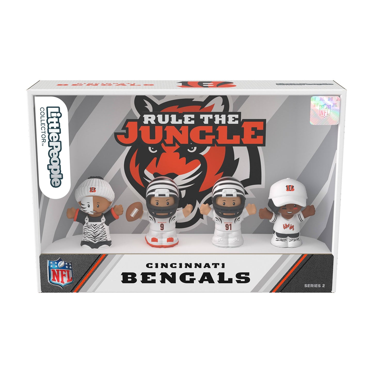Little People Collector Cincinnati Bengals Alternate Jersey Figure Set - Bộ Mô Hình Cầu Thủ NFL Sưu Tầm Mattel - Hình ảnh bổ sung 10