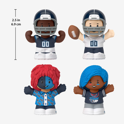 Little People Collector x NFL Tennessee Titans Set - Bộ 4 Mô Hình Nhân Vật Cầu Thủ & Cổ Động Viên Titans - Mattel Fisher-Pric