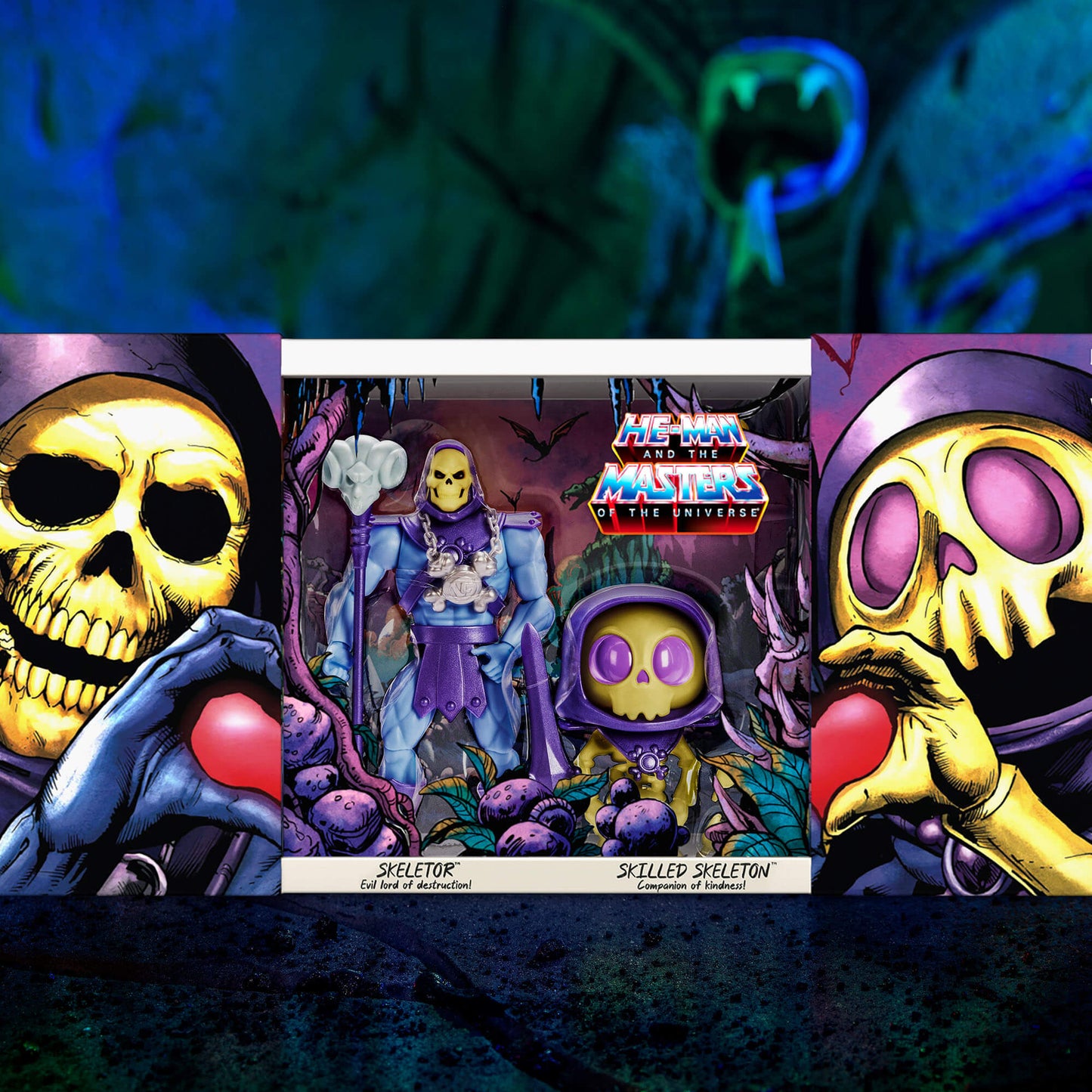 Masters of the Universe Skeletor x VeeFriends Skilled Skeleton 2-Pack - Bộ 2 Mô Hình Khớp Cử Động Mattel Creations - Hình ảnh sản phẩm