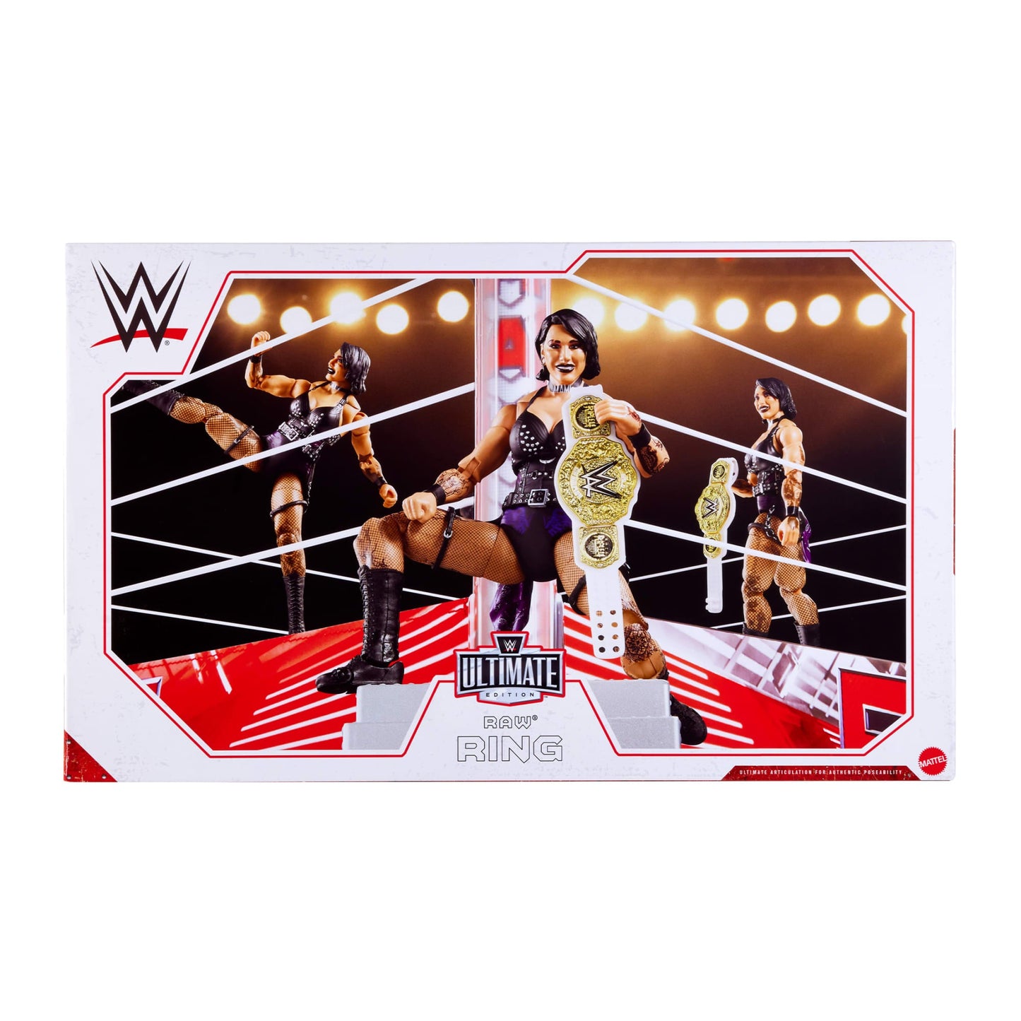 WWE Ultimate Edition RAW Ring and WWE Superstar Rhea Ripley Figure - Bộ Võ Đài và Mô Hình Sưu Tầm - Mattel