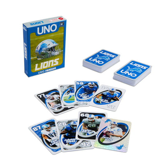 UNO Fandom NFL Detroit Lions Game Deck | Bài UNO Thể Thao Sưu Tầm | Mattel - Hình ảnh sản phẩm