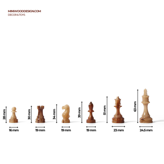 Bộ Cờ Vua Gỗ - Size Du Lịch (Quân cờ sừng)