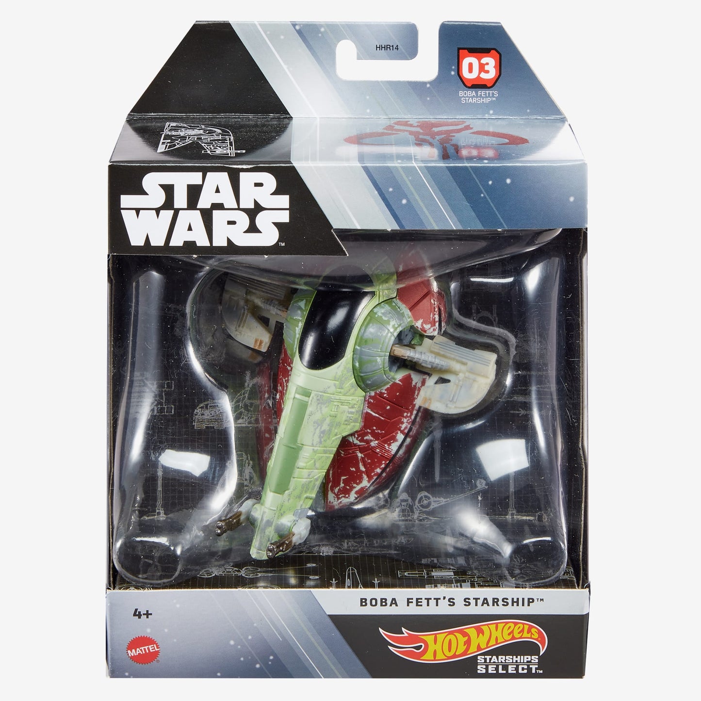 Hot Wheels Star Wars Starships Select Boba Fett's Starship - Mô Hình Tàu Vũ Trụ Cao Cấp - Mattel HHR17 - Hình ảnh sản phẩm
