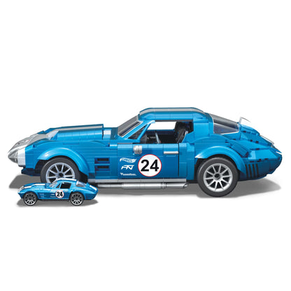 MEGA Hot Wheels '63 Corvette Grand Sport Race Car Building Kit - Bộ Lắp Ráp Xe Đua Mô Hình Mattel - Hình ảnh chi tiết 2