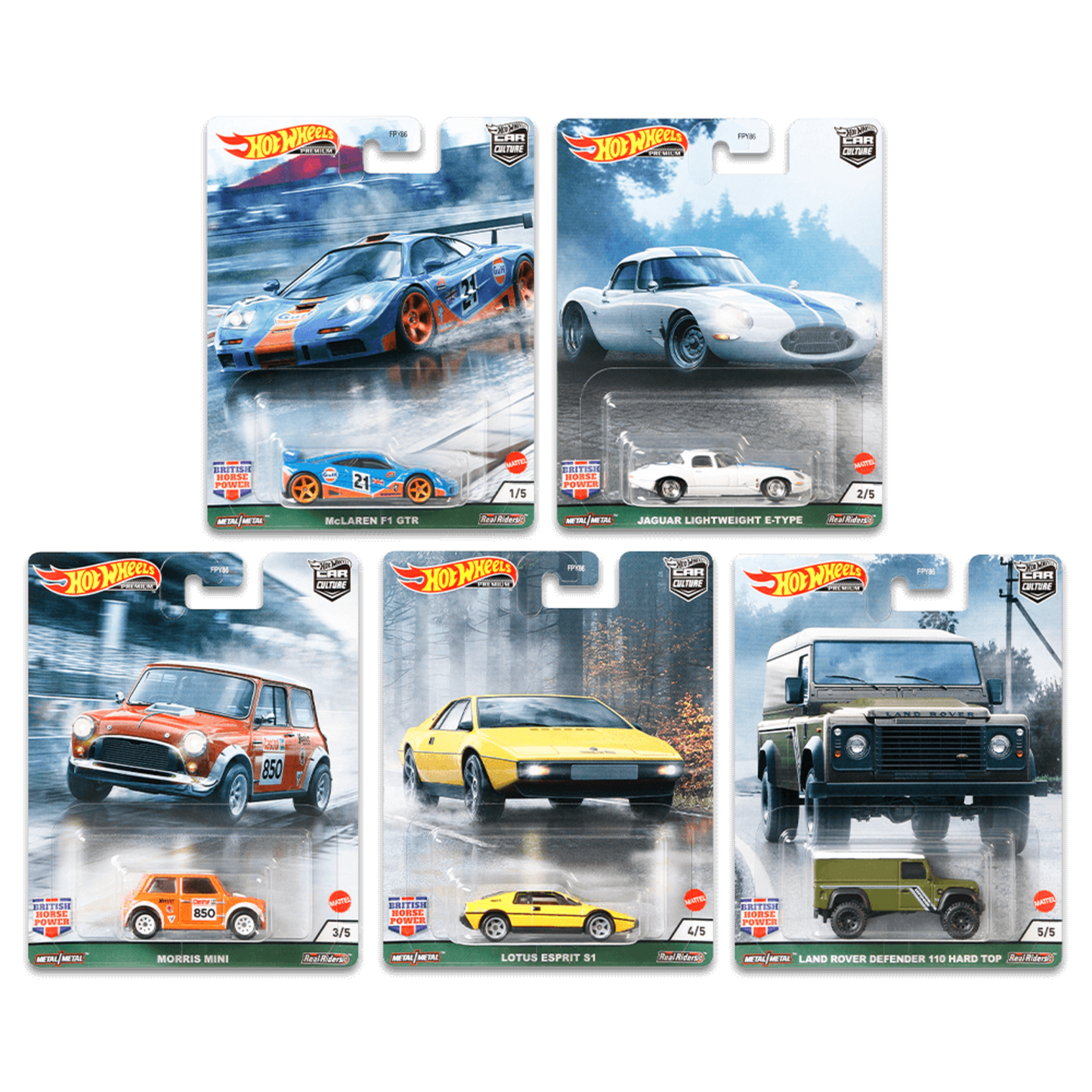 2021 Hot Wheels Car Culture: British Horsepower - Bộ 10 Xe Mô Hình Cao Cấp - Hot Wheels FPY86A