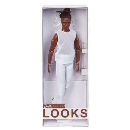 Barbie Looks Ken Doll (Brunette with Braids & Bun Hairstyle) - Búp Bê Ken Thời Thượng Dòng Black Label - Mattel GXL14 Mattel 