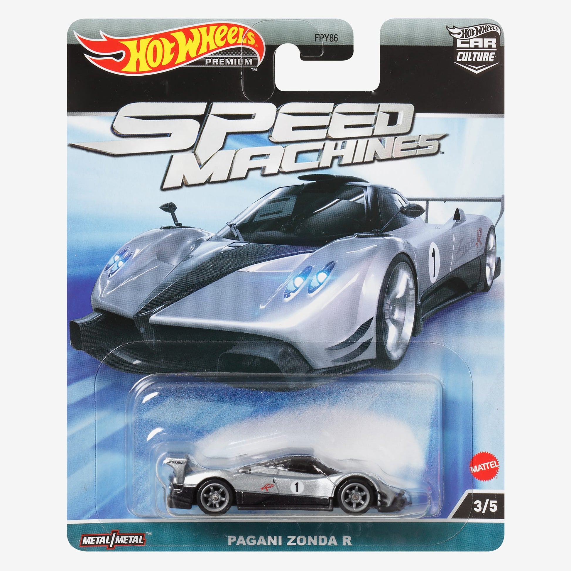 Hot Wheels Premium Car Culture Speed Machines – Pagani Zonda R - Mô hình xe kim loại Hot Wheels 1:64 - Góc nhìn khác 3