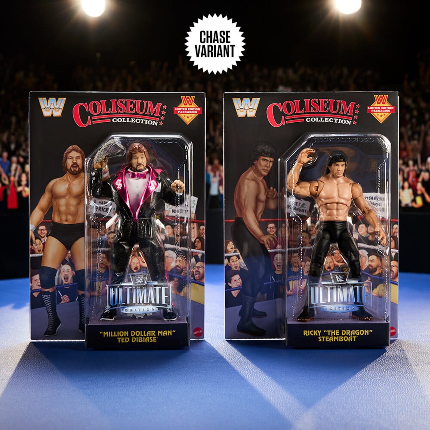 WWE Ultimate Edition Coliseum Collection “Million Dollar Man” Ted DiBiase and Ricky “The Dragon” Steamboat 2-Pack Bộ 2 Mô Hìn
