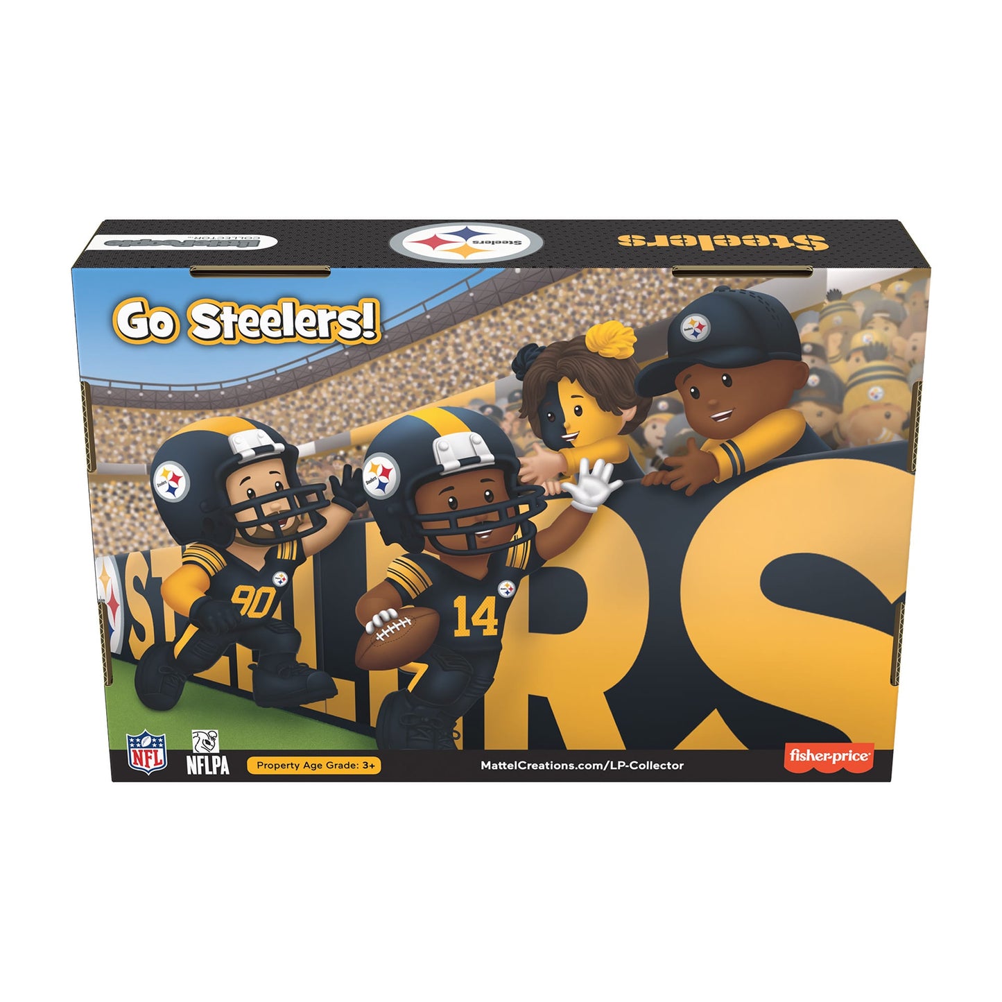 Little People Collector Pittsburgh Steelers Alternate Jersey Figure Set - Bộ Mô Hình Sưu Tầm NFL - Mattel HVH16 Mattel - ảnh 