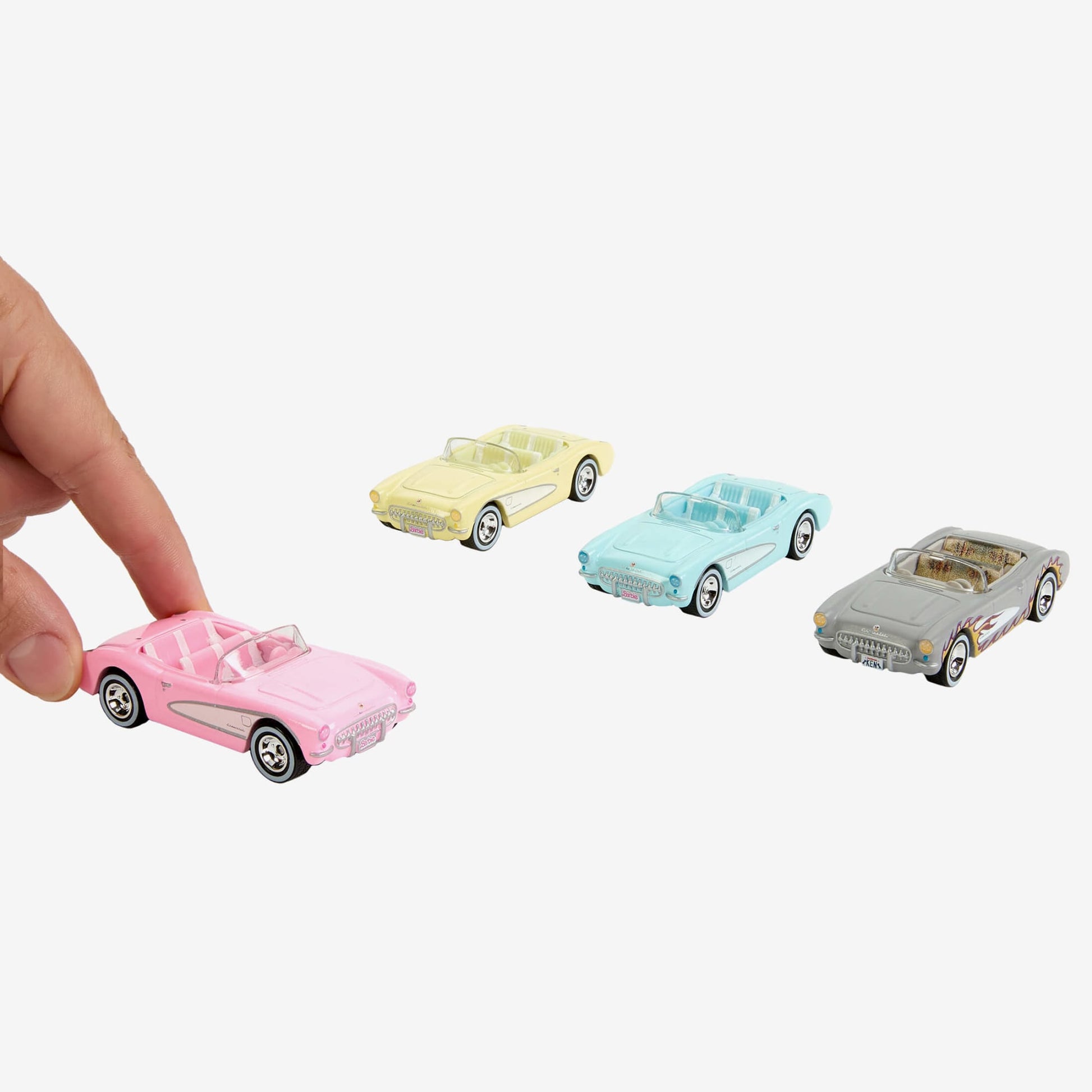 Barbie The Movie Hot Wheels Corvette 4-Pack Bộ 4 Xe Mô Hình Corvette Tỷ Lệ 1:64 Mattel Creations HRL24 Mattel - ảnh 1 - Đồ sư