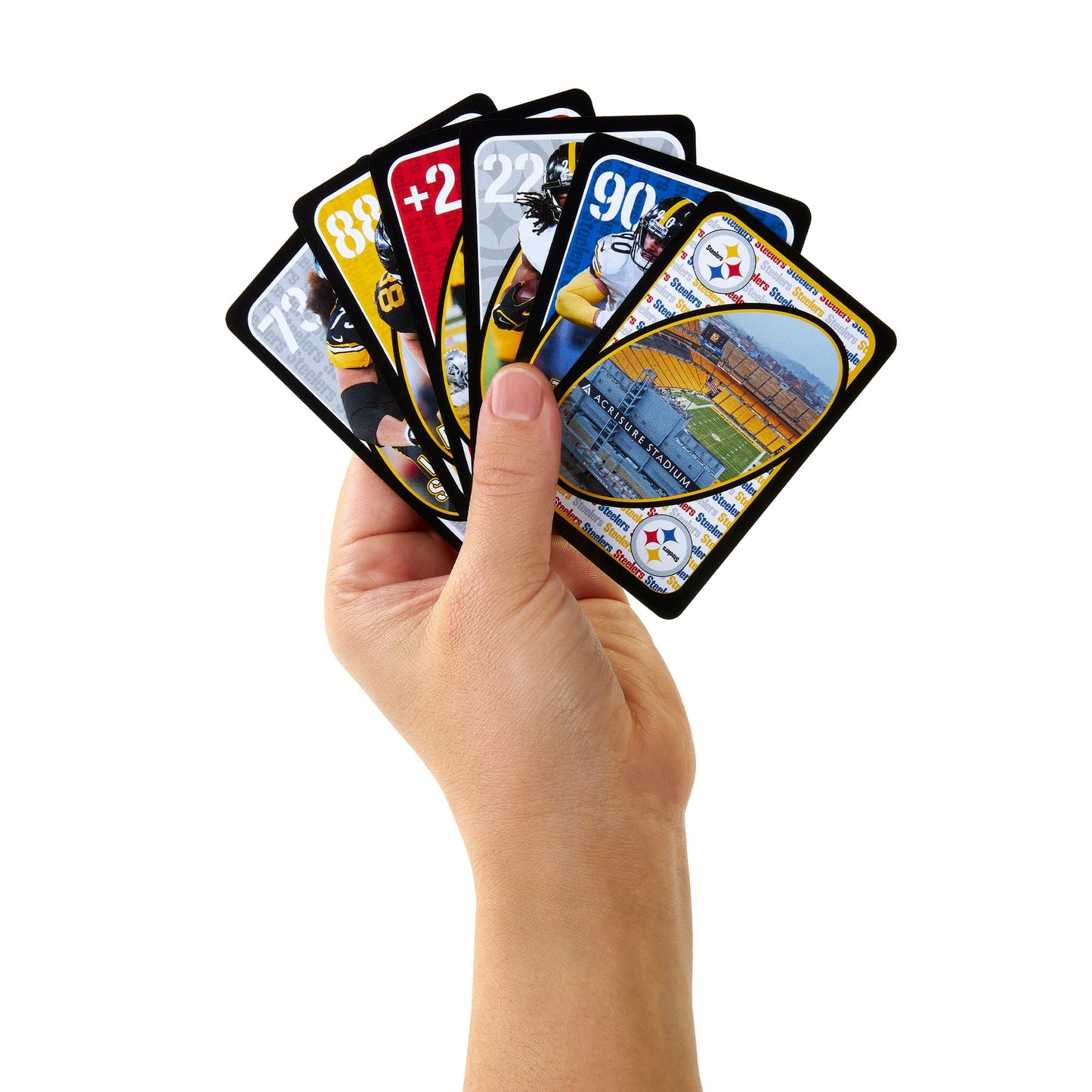 UNO Fandom NFL Pittsburgh Steelers Game Deck - Bộ Bài Thẻ Bài Thể Thao Cao Cấp Mattel HYH53 - Hình ảnh bổ sung 6
