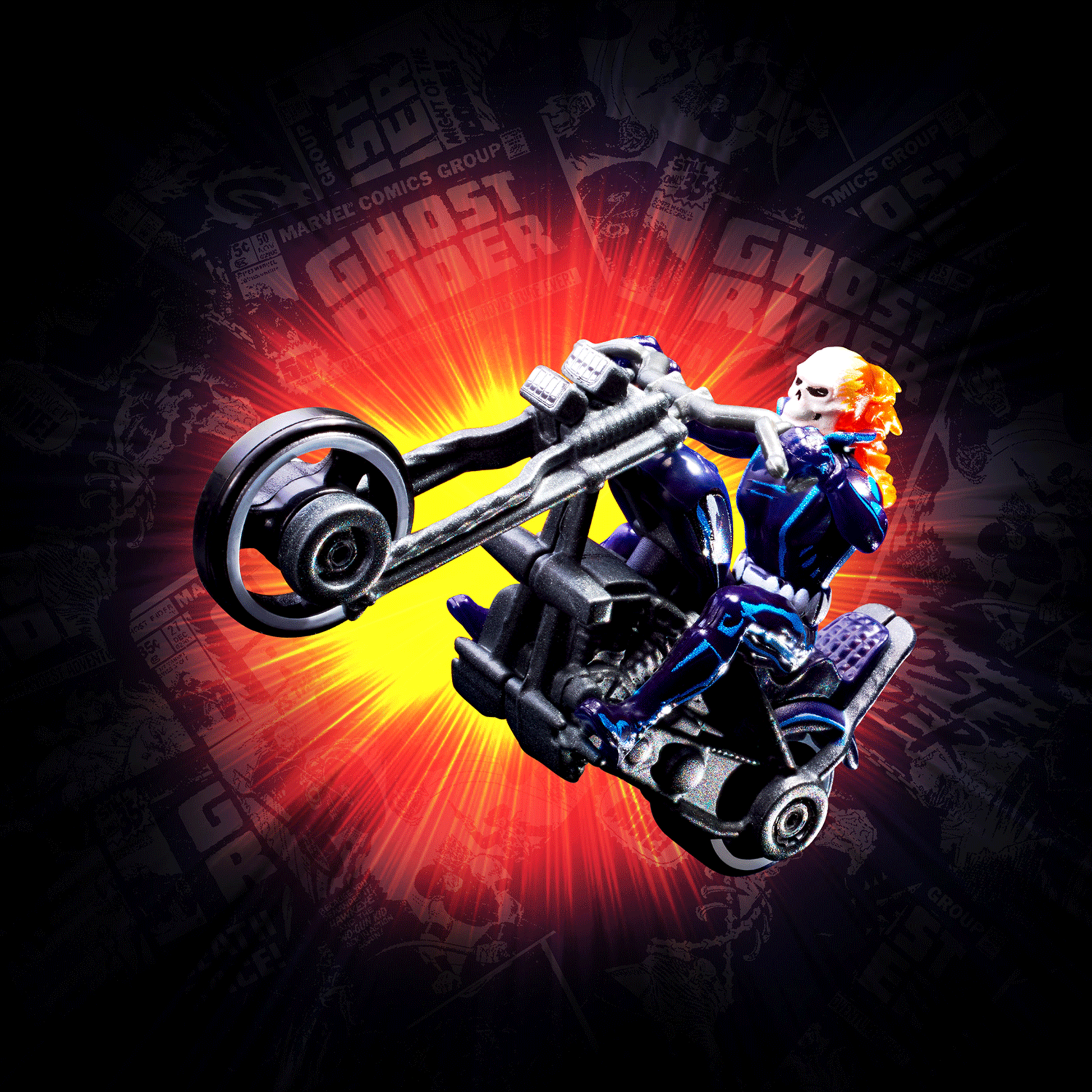 Hot Wheels MARVEL Ghost Rider Motorcycle & Figure Collectible - Mô hình Xe Mô tô và Nhân vật Sưu tầm - Mattel - Hình ảnh chi tiết 2