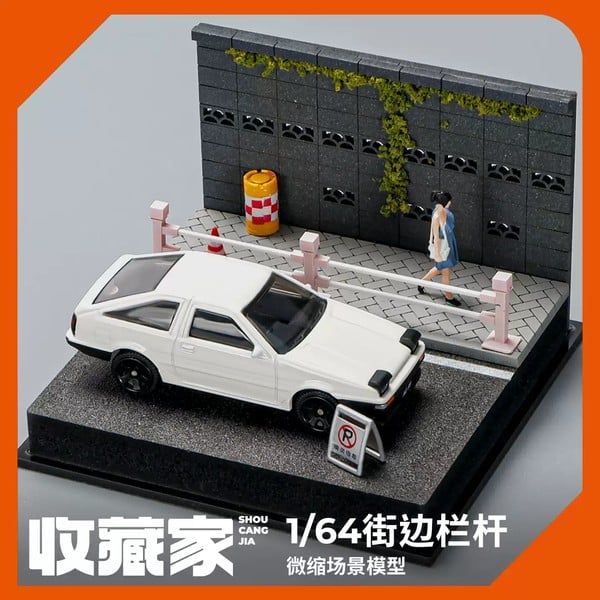 Diorama 1:64 Kèm Hộp Trưng Bày - Bờ Tường Bên Đường 82013