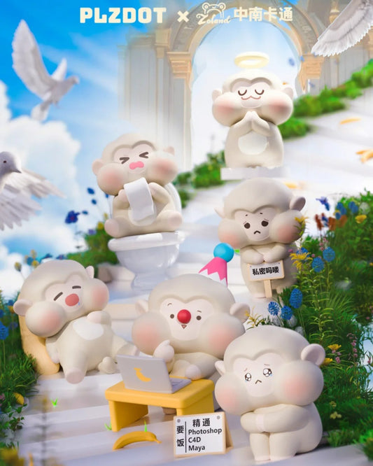 PLZDOT Peachy Monkey-Diagnosed As MALO Series - Mô hình Blind Box Art Toy chính hãng PLZDOT