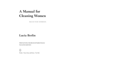 Manual For Cleaning Women - Lucia Berlin| Nhà sách InBook