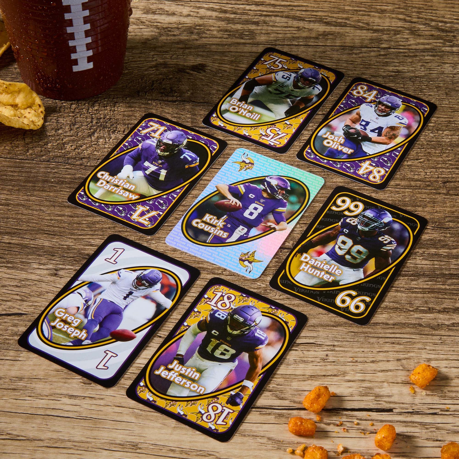 UNO Fandom NFL Minnesota Vikings Game Deck - Bài UNO Thẻ Bài Thể Thao NFL - Mattel Creations - Hình ảnh bổ sung 4
