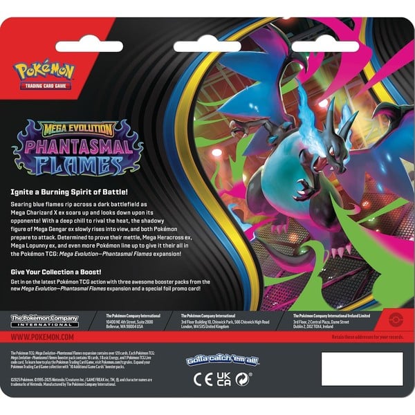 Bài Pokemon TCG Mega Evolution Phantasmal Flames 3 Pack Blister