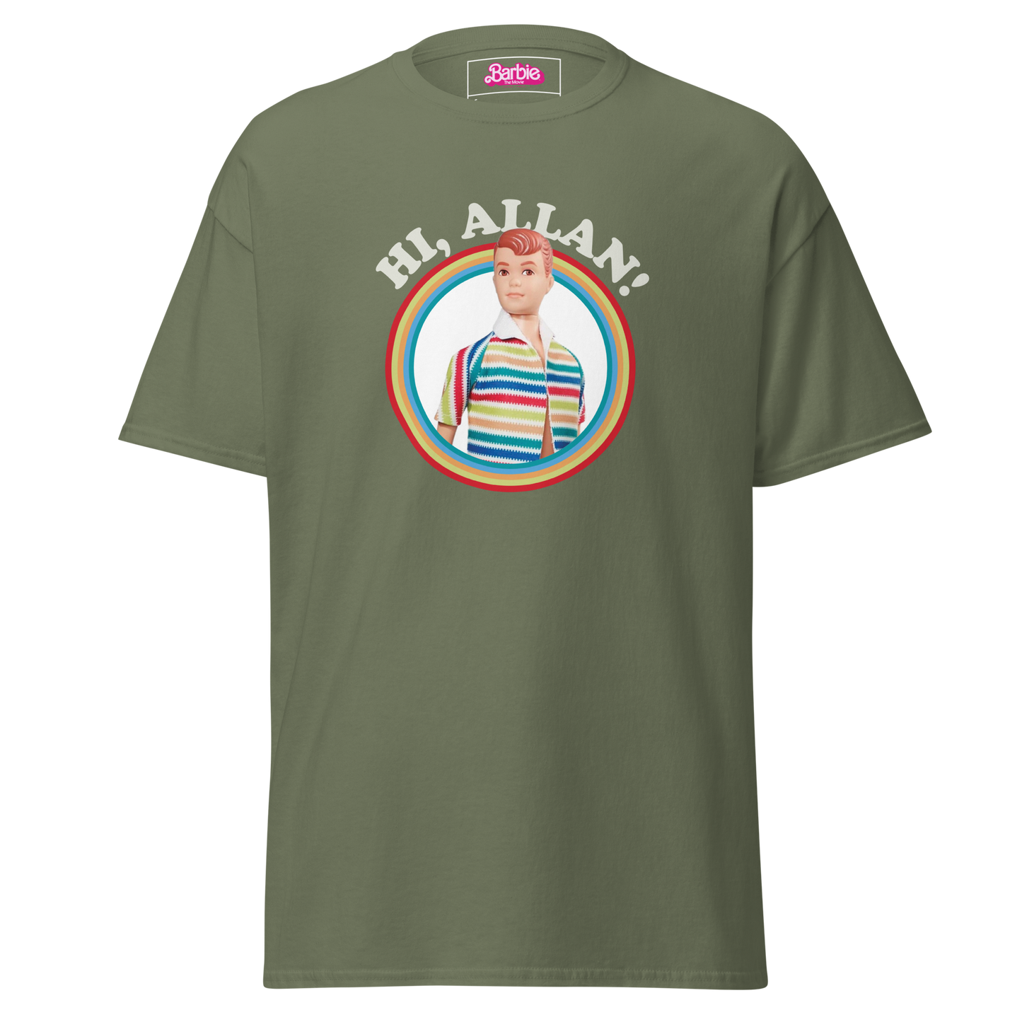 Hi Allan Doll T-shirt – Barbie The Movie Áo Thun Nam Xanh Quân Đội Mattel - Hình ảnh chi tiết 2