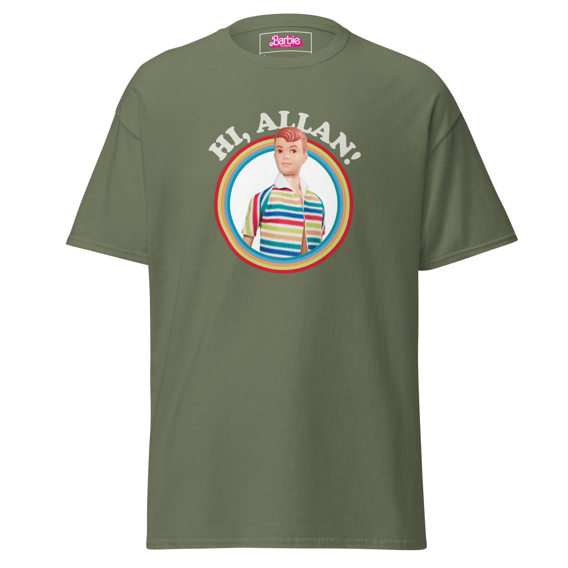 Hi Allan Doll T-shirt – Barbie The Movie Áo Thun Nam Xanh Quân Đội Mattel - Hình ảnh chi tiết 2