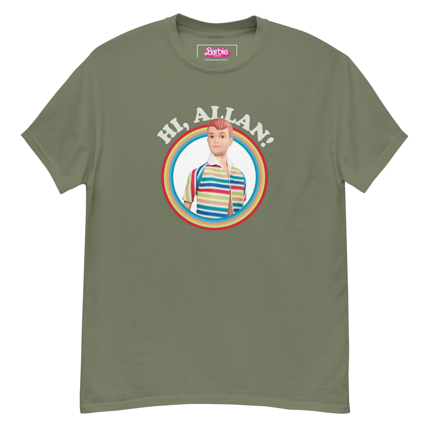 Hi Allan Doll T-shirt – Barbie The Movie Áo Thun Nam Xanh Quân Đội Mattel - Hình ảnh sản phẩm