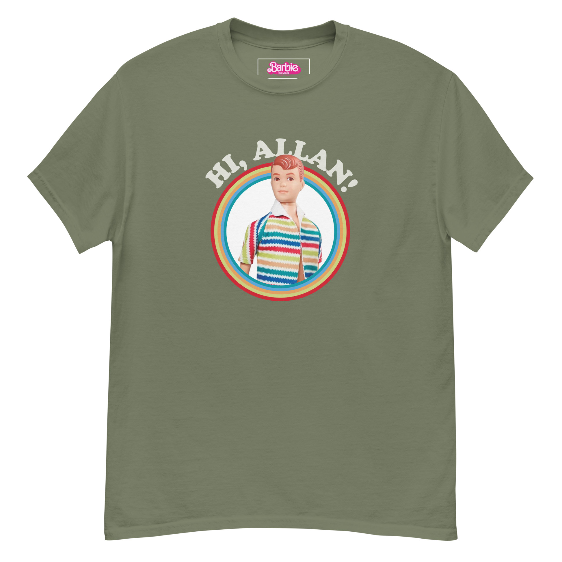 Hi Allan Doll T-shirt – Barbie The Movie Áo Thun Nam Xanh Quân Đội Mattel - Hình ảnh sản phẩm