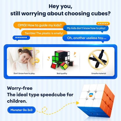 Monster Go Standard 3x3 Cube - Rubik 3x3 Tốc Độ Cao Cho Trẻ Em - GANCUBE