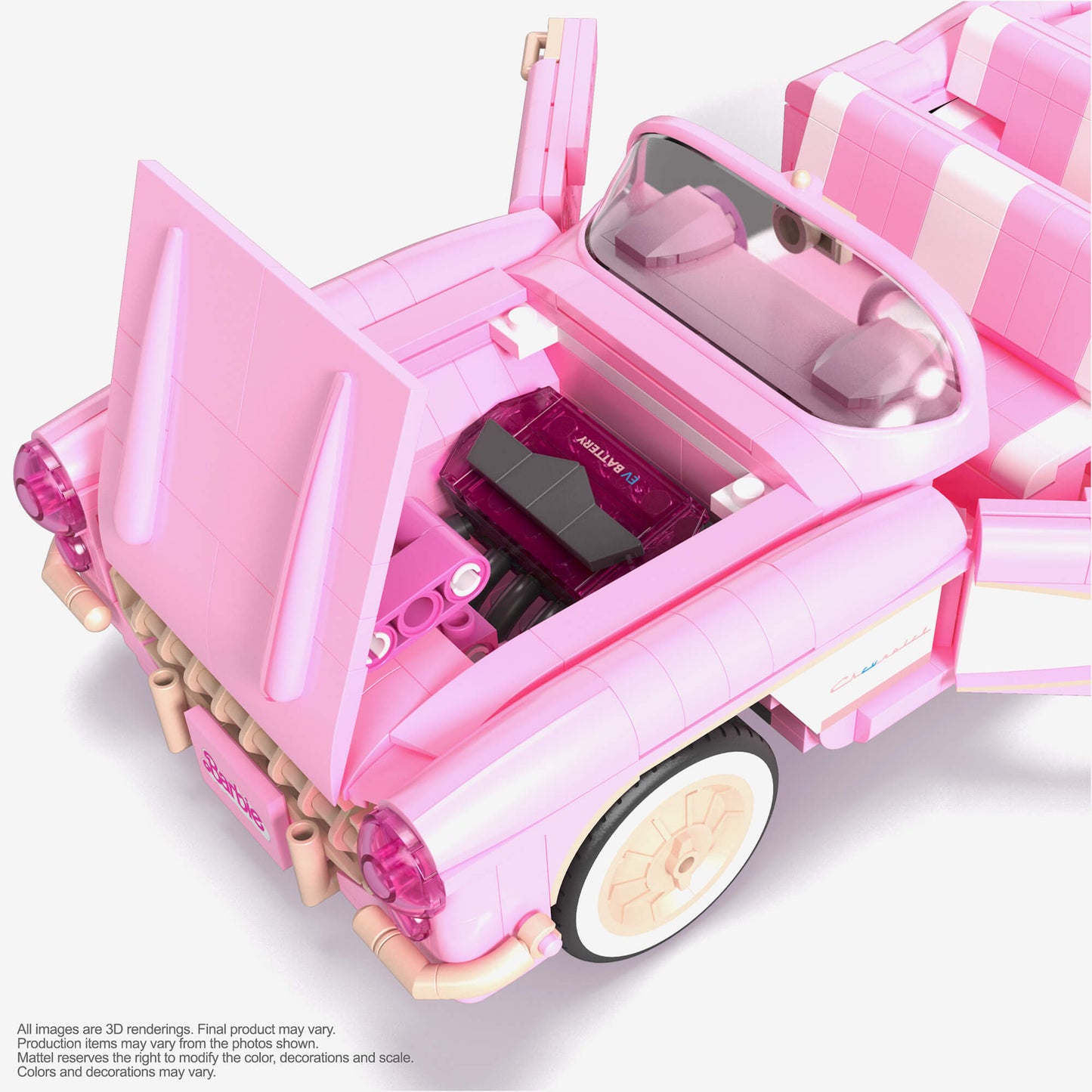 MEGA Barbie The Movie ’56 Corvette Stingray Collector Building Set - Bộ lắp ráp xe mô hình 1:18 Corvette Stingray 1956 - MEGA Barbie