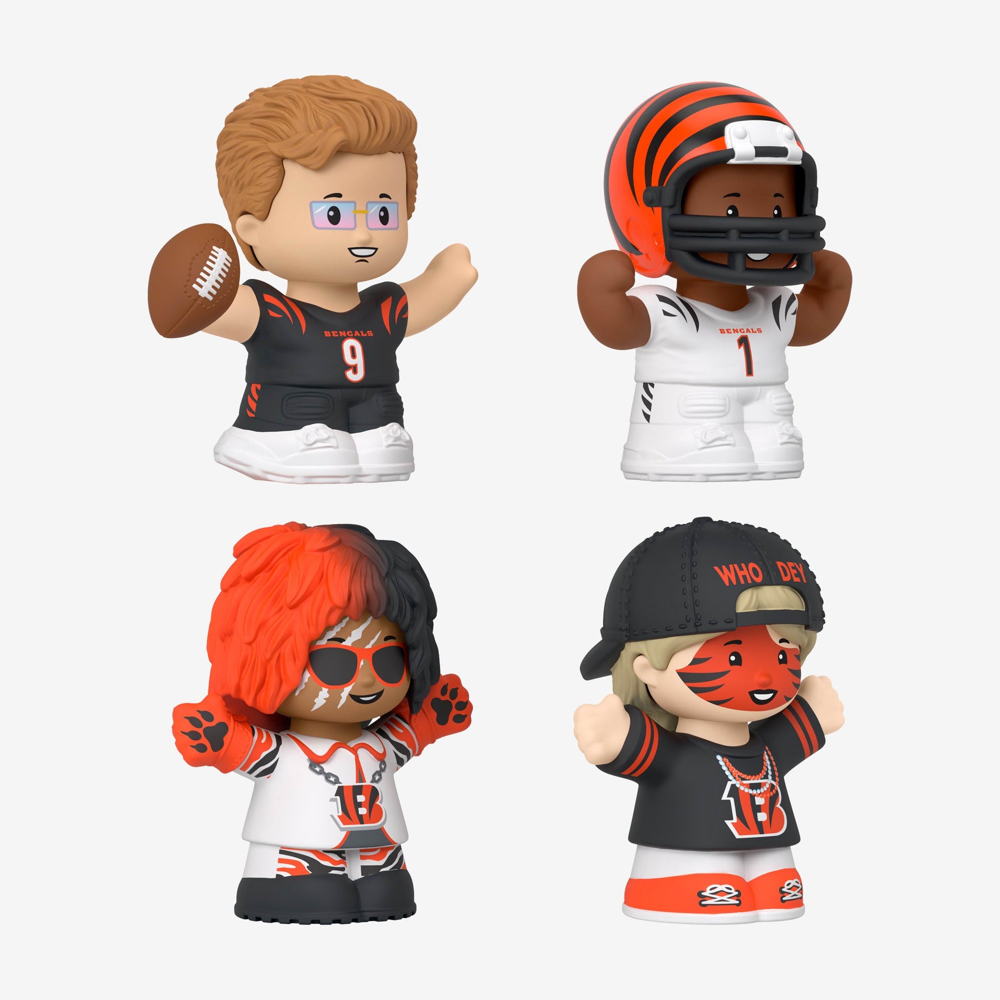 Little People Collector x NFL Cincinnati Bengals Set - Bộ Mô Hình Nhân Vật Thể Thao NFL - Mattel - Hình ảnh bổ sung 6