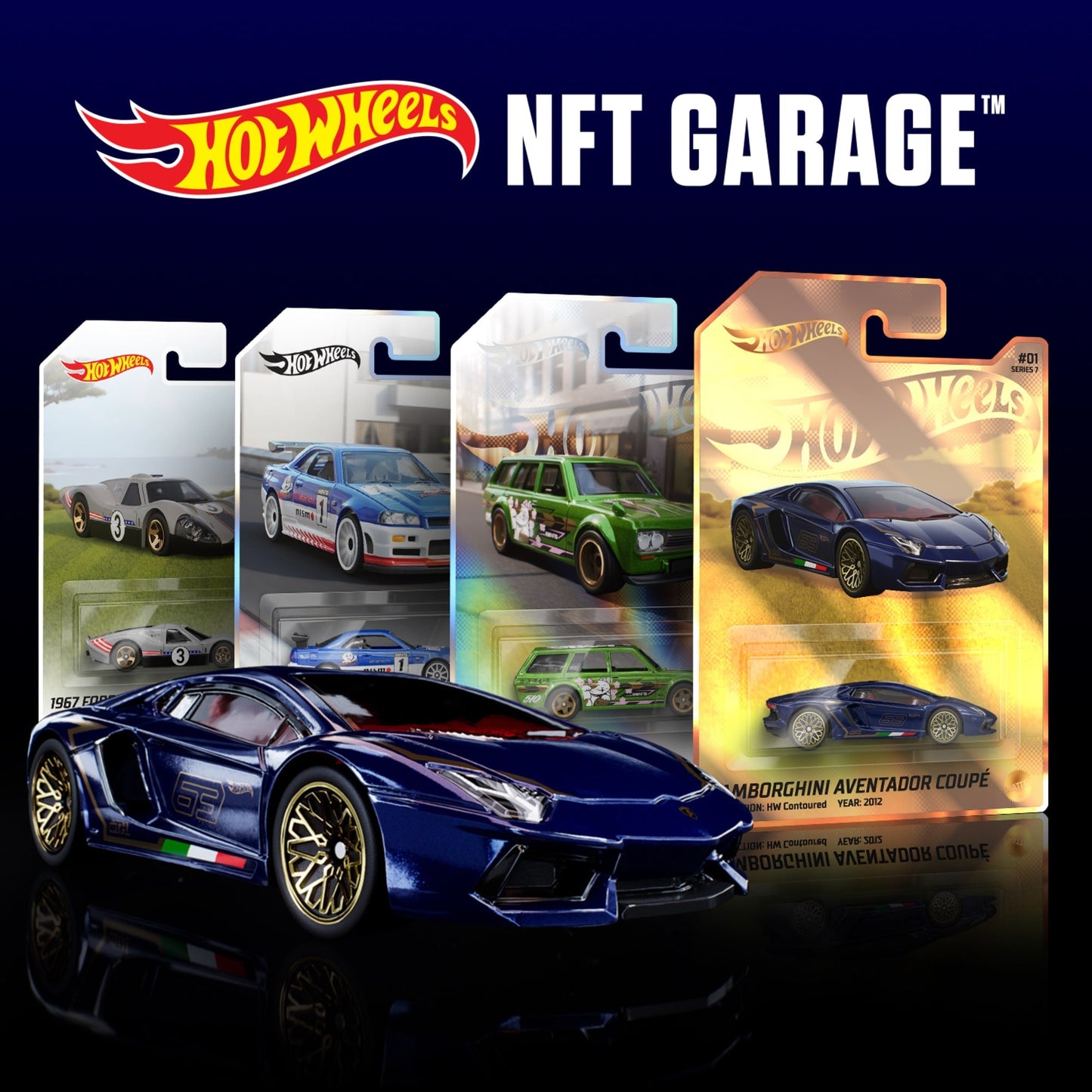 Hot Wheels NFT Garage Series 7: Standard Pack of 7 Virtual Collectibles - Gói Thẻ Bài Kỹ Thuật Số Hot Wheels Mattel Creations - Hình ảnh sản phẩm