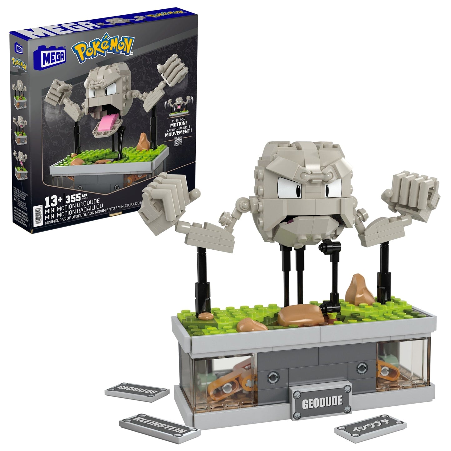 MEGA Pokémon Mini Motion Geodude Building Set - Bộ Đồ Chơi Lắp Ráp Pokémon Chuyển Động - MEGA Mattel HWR79