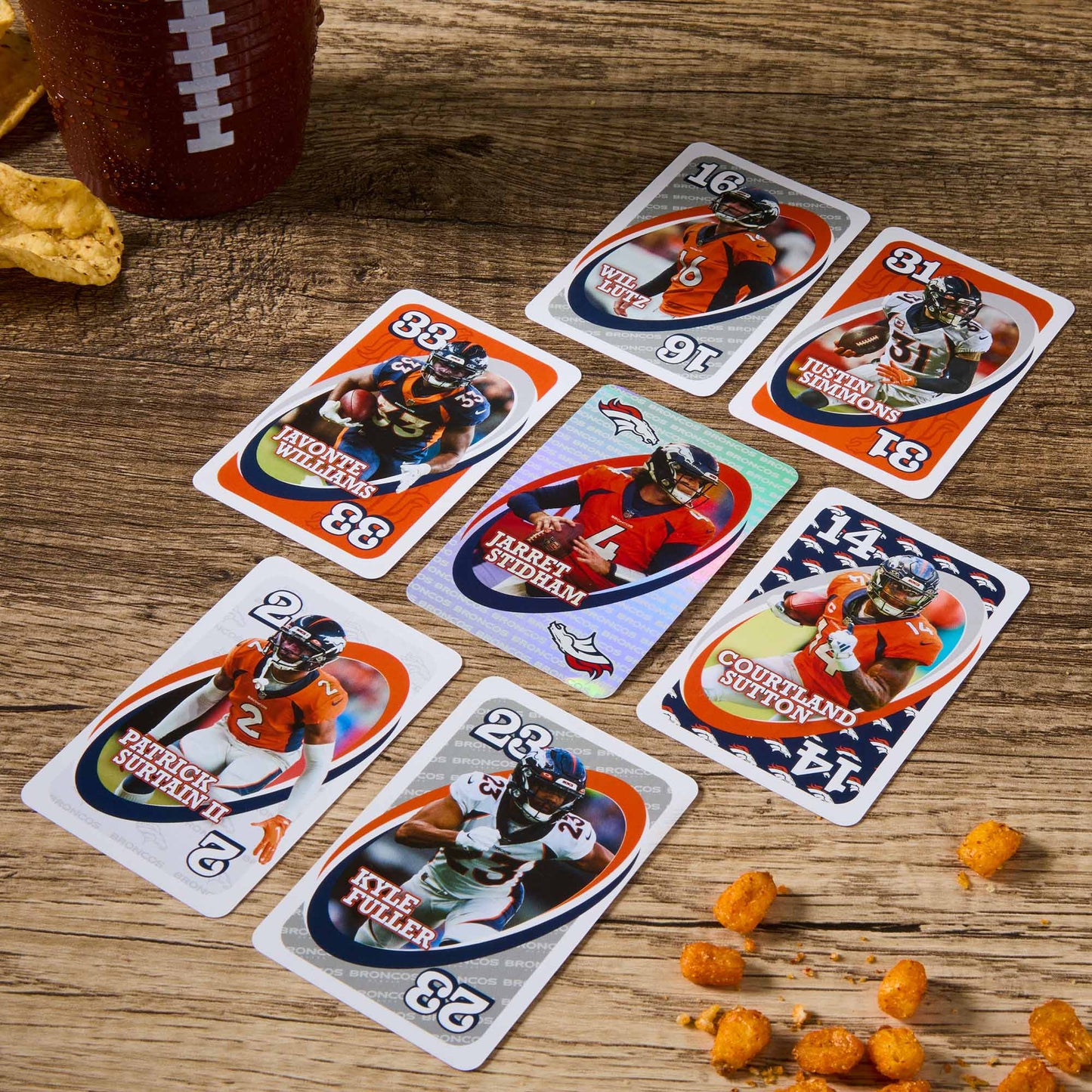 UNO Fandom NFL Denver Broncos Game Deck - Trò Chơi Thẻ Bài Bóng Bầu Dục - Mattel - Hình ảnh bổ sung 6