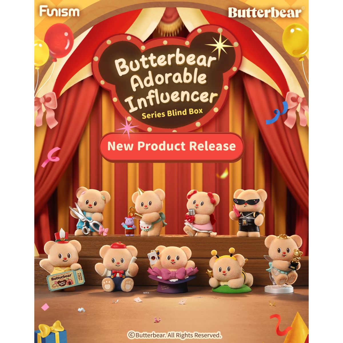 Butterbear Adorable Influencer Series - Mô hình Blind Box Art Toy - FUNISM MX2108