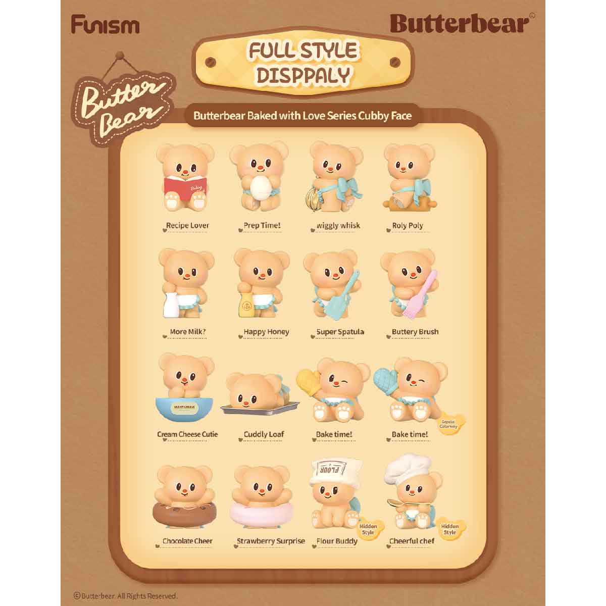 ButterBear Baked With Love Series Cubby Face - Mô hình Blind Box - FUNISM MX2089